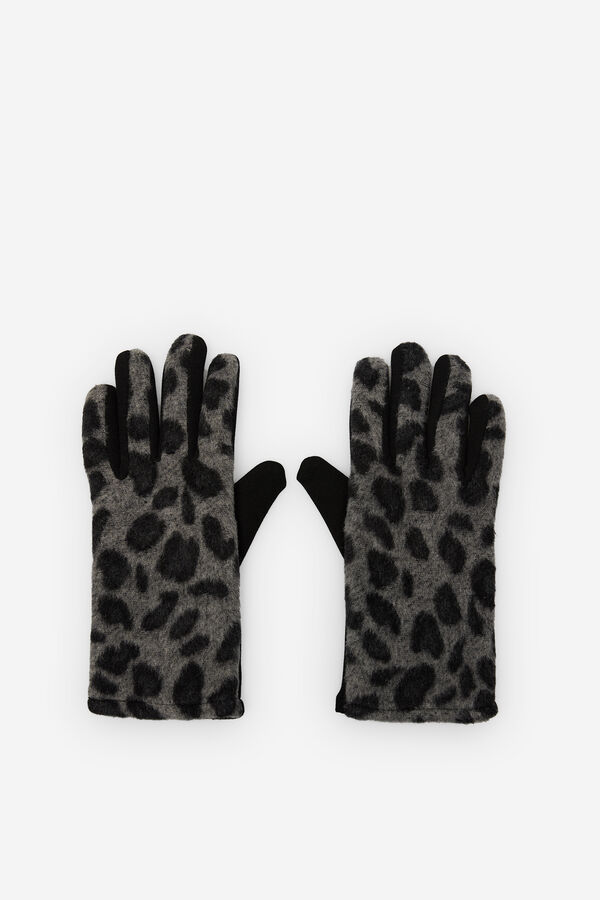 Cortefiel Guante estampado leopardo Estampado rojo