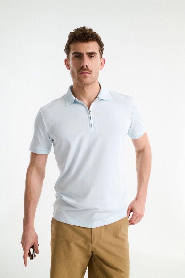 Selected Polo de manga curta  Azul