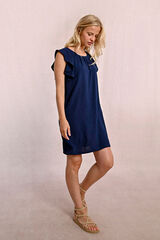 Molly Bracken Vestido de manga curta de borboleta com pregas Azul