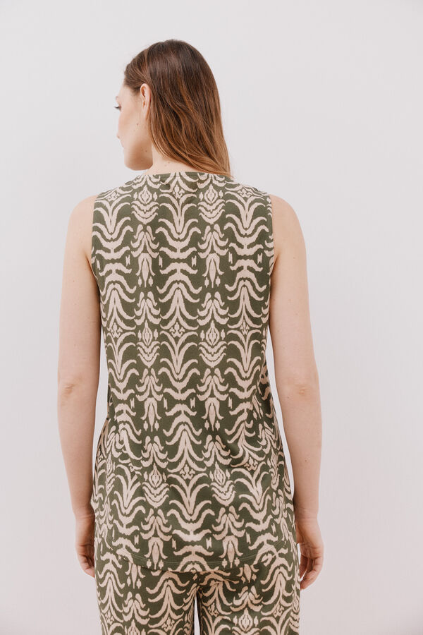 Cortefiel Top dobr&aacute;vel longo Verde