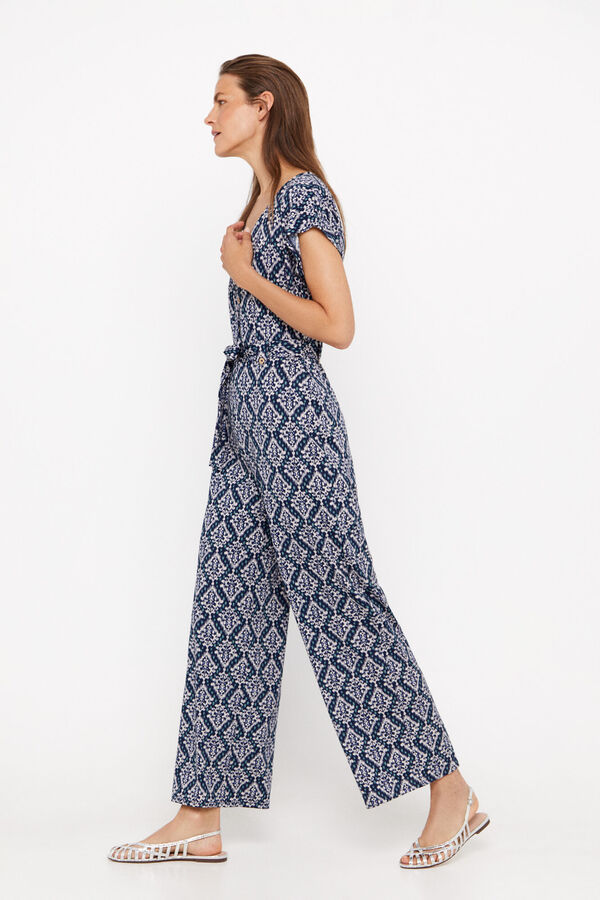 Cortefiel Mono largo punto estampado Estampado azul