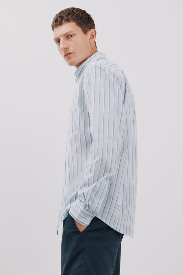 Cortefiel Camisa riscas Azul