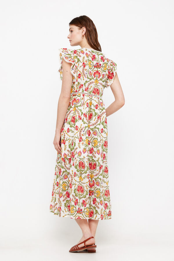 Cortefiel Vestido estampagem floral Multicolorido