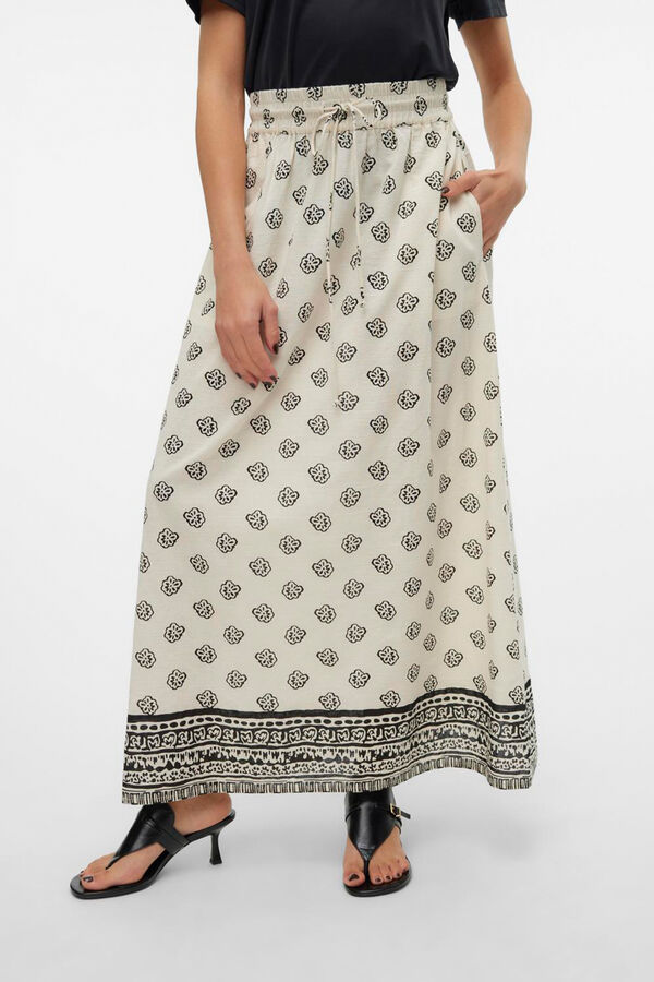 Vero Moda Falda larga estampada Gris