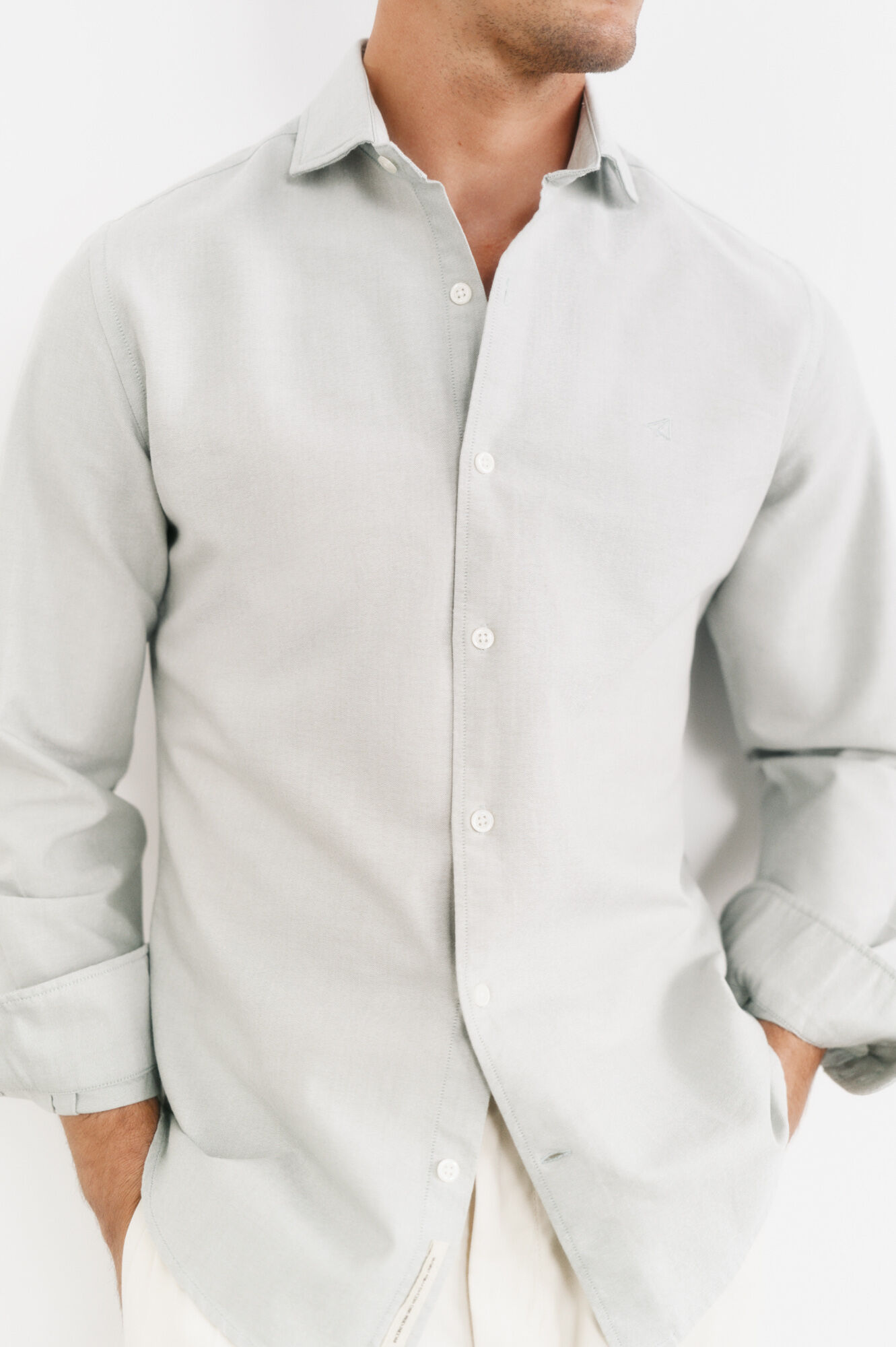 OOTO Camisa liso manga comprida