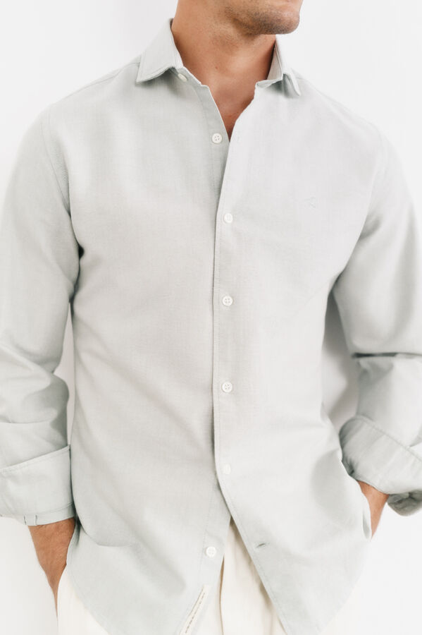 OOTO Camisa liso manga comprida Verde