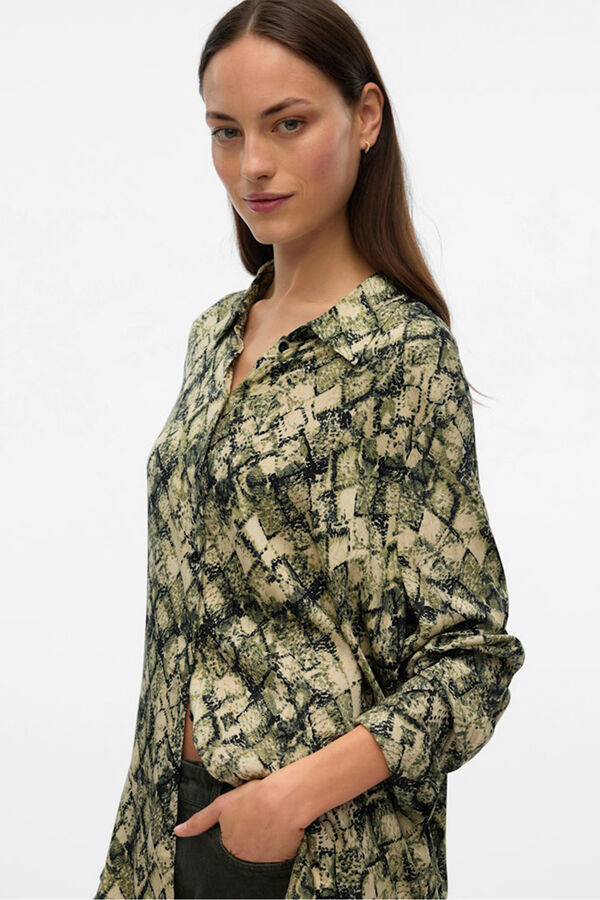 Vero Moda Camisa estampada manga larga Verde