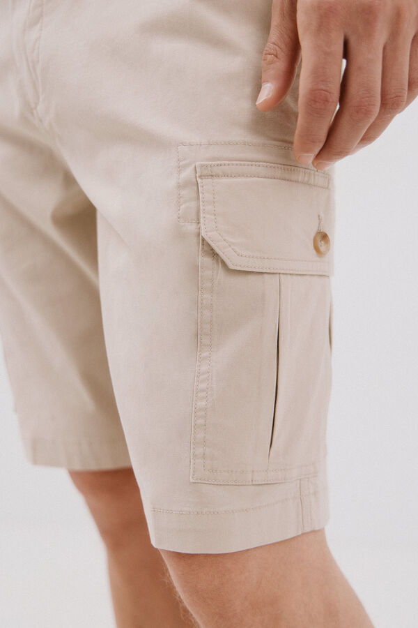 Cortefiel Bermudas cargo Tostado