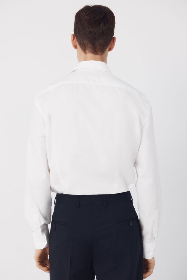 Cortefiel Camisa vestir otom&aacute;n slim fit f&aacute;cil plancha Blanco