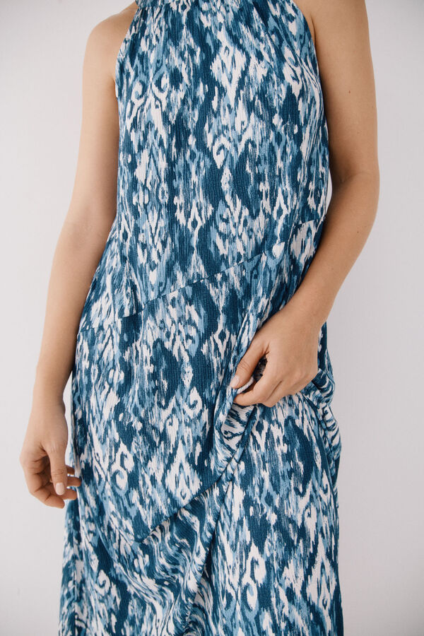 Cortefiel Vestido halter estampado Multicolor