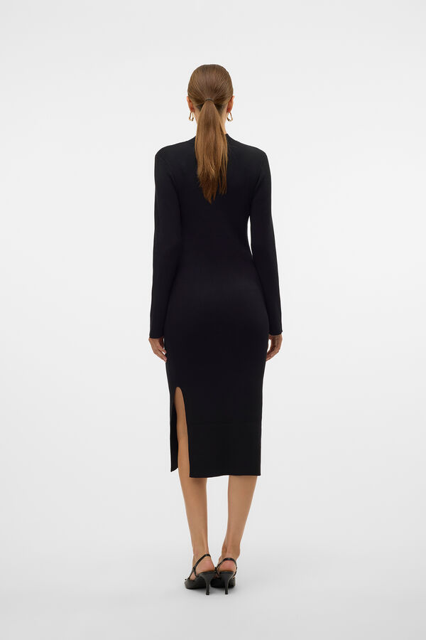Vero Moda Vestido midi de punto Negro