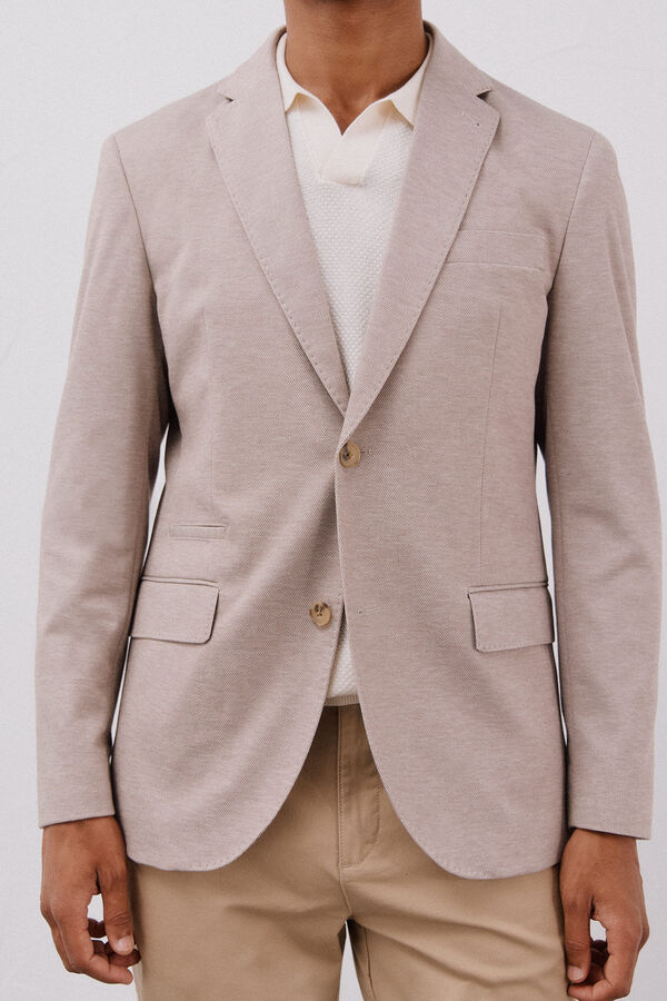 Cortefiel Blazer de malha  Tostado