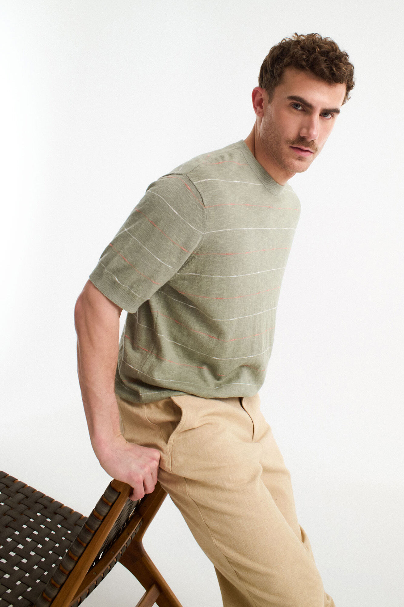 Selected Camiseta de manga curta de linho