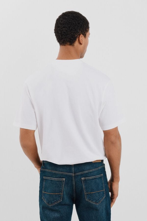 Cortefiel T-shirt b&aacute;sica Branco