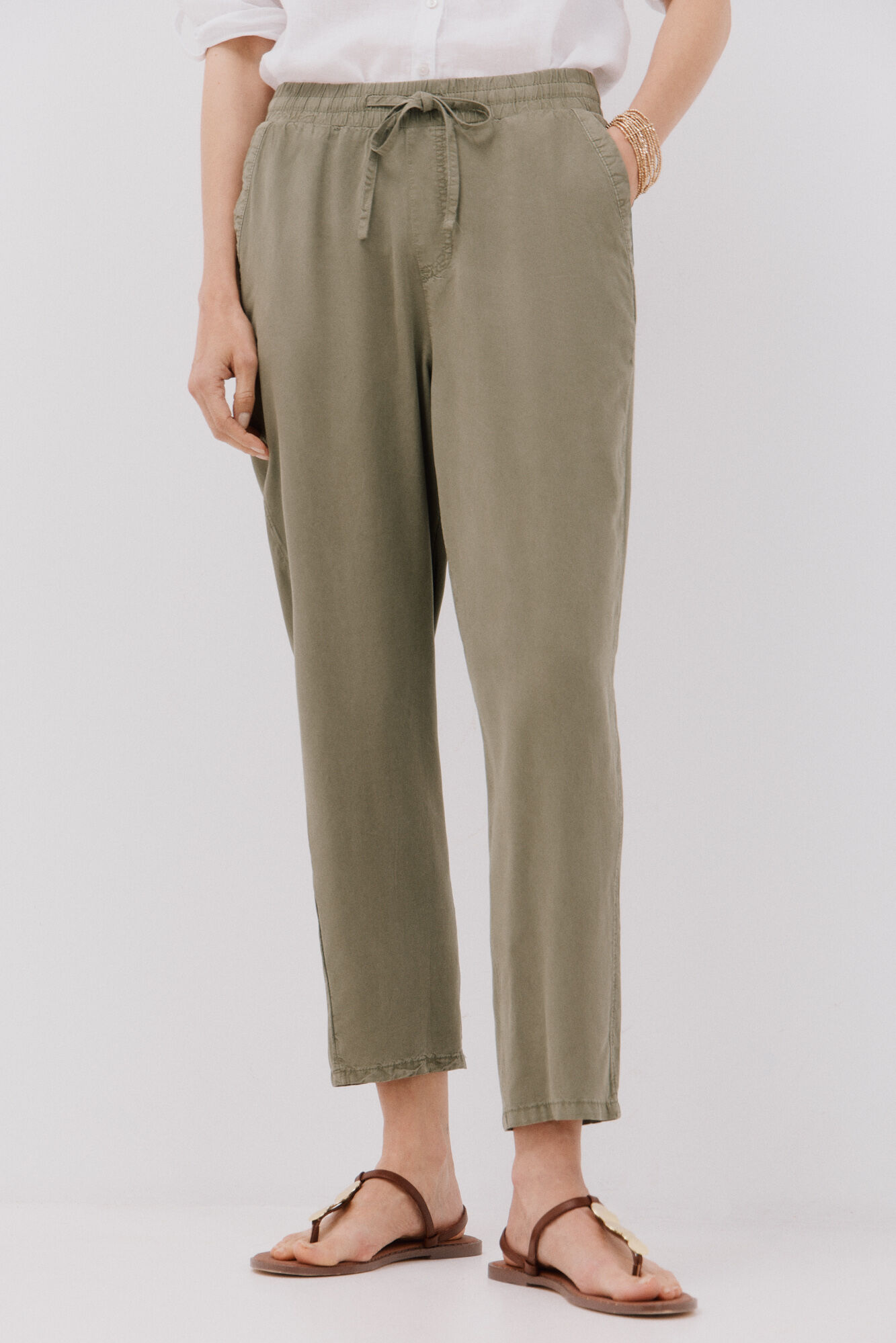 Cortefiel Pantalones fluidos tencel