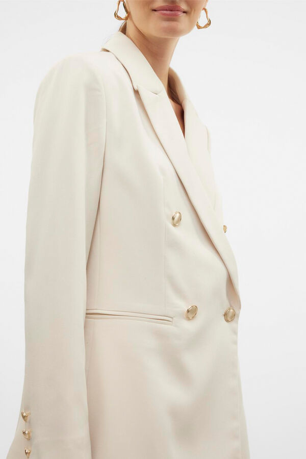 Vero Moda Blazer larga doble botonadura Gris