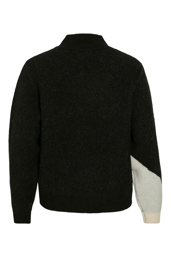 Vila Jersey de punto color block Negro