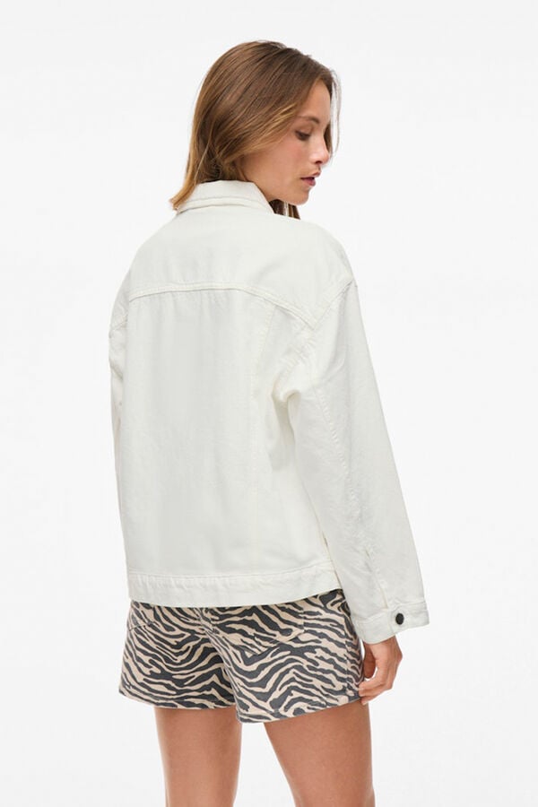 Vila Chaqueta cazadora vaquera de algodón Blanco