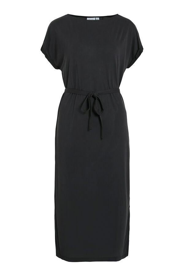 Vila Vestido midi manga corta Negro