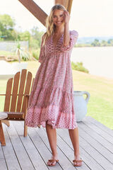 Jaase Vestido midi Rosa