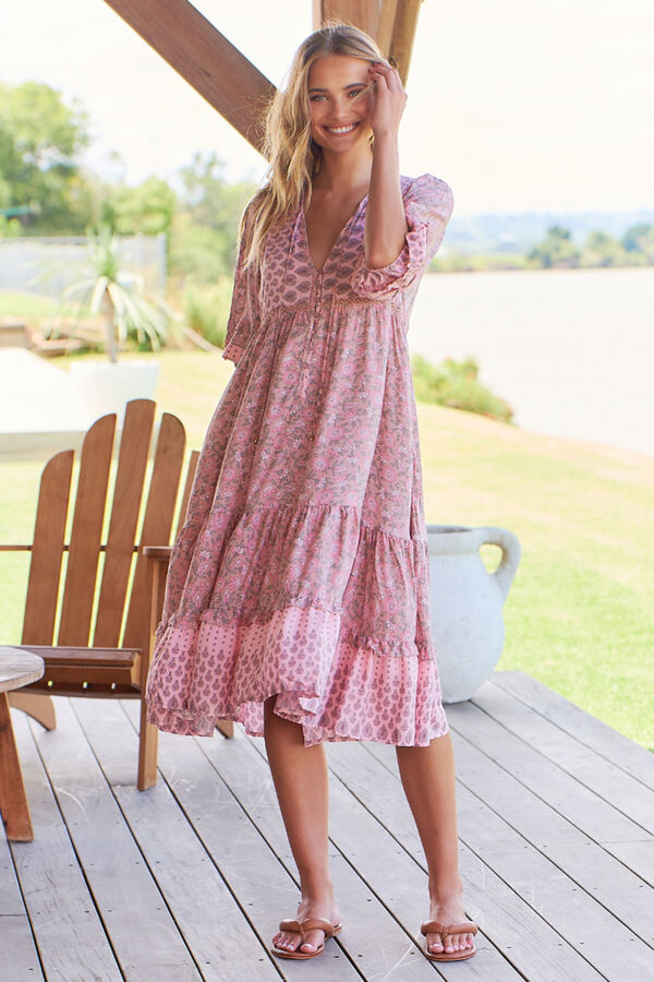 Jaase Vestido midi Rosa