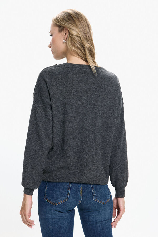 Vero Moda Jersey botones joya Gris oscuro