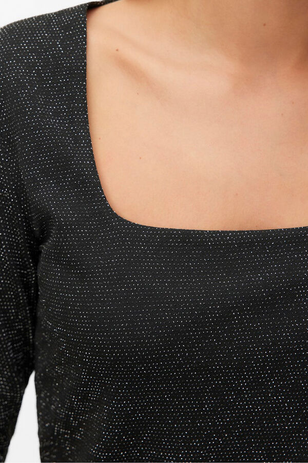 Vero Moda Top de manga comprida com manga quadrado Preto