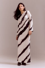 Slowlove Vestido recto rayas tie dye Multicolor