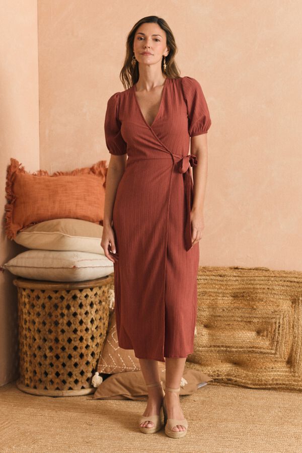 Pol&iacute;n Et Moi Vestido com la&ccedil;ada Telma Vermelho