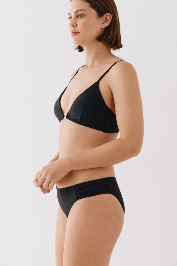 Cortefiel Braga bikini detalle lateral drapeado Negro