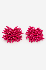 Cortefiel Pendientes pomp&oacute;n abalorios Rosa