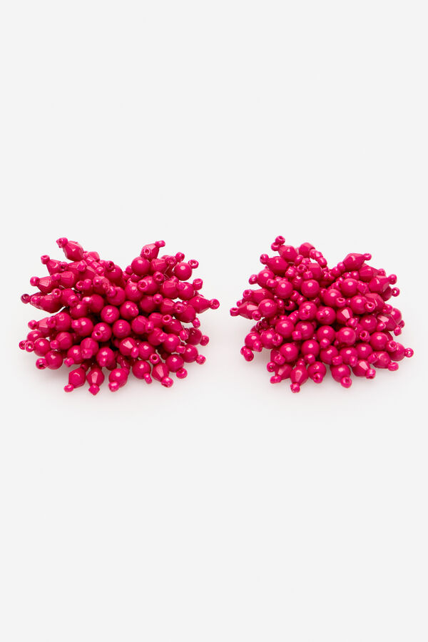 Cortefiel Pendientes pomp&oacute;n abalorios Rosa