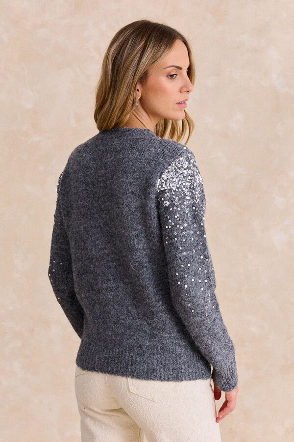 Pol&iacute;n Et Moi Jersey lentejuelas Guada Gris