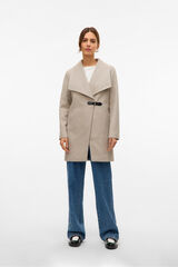 Vero Moda Abrigo midi de pa&ntilde;o Beige