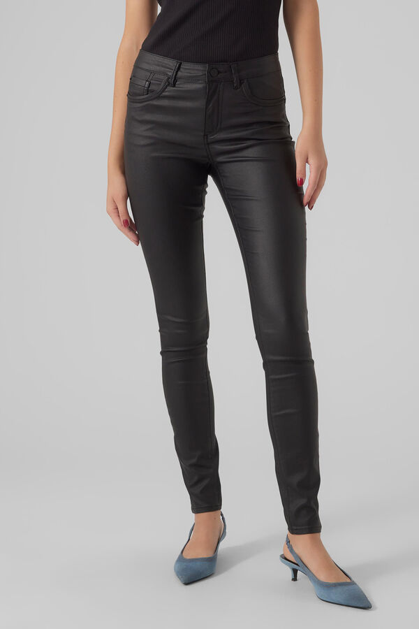 Vero Moda Pantalones encerados Negro