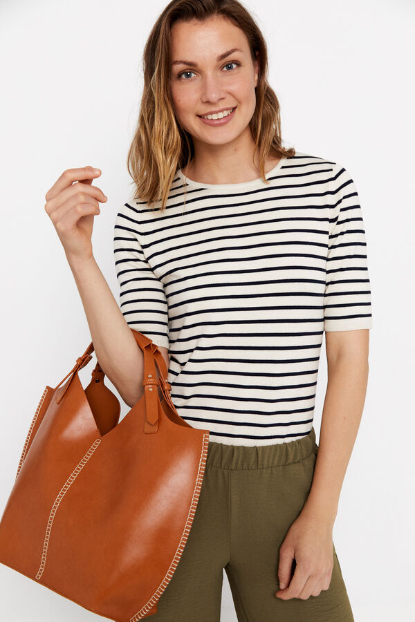 Hoss Intropia Bolsos Cortefiel Mujer Bolso Bandolera Pespuntes