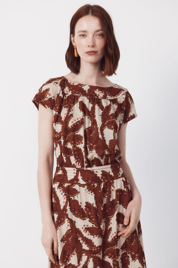 Cortefiel Vestido piqu&eacute; estampado Multicolor