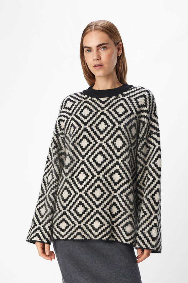 Object Jersey lana estampado Negro