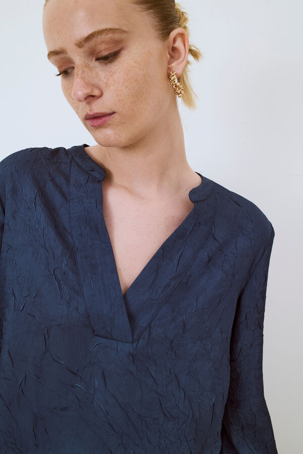 Object Top manga comprida textura Roxo