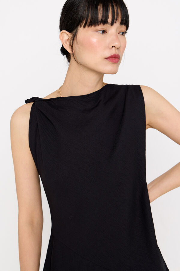 Cortefiel Vestido detalle nudo Negro