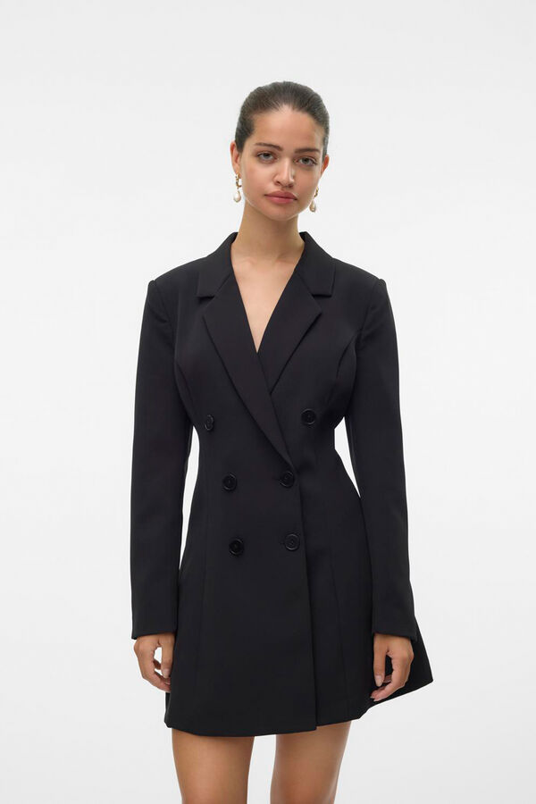 Vero Moda Vestido corto con botones Negro