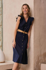 Polín Et Moi Vestido camisa praia Azul