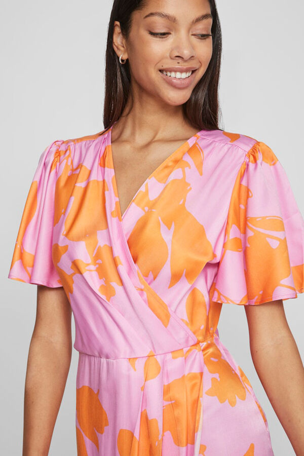 Vila Vestido midi satinado de fiesta Lila