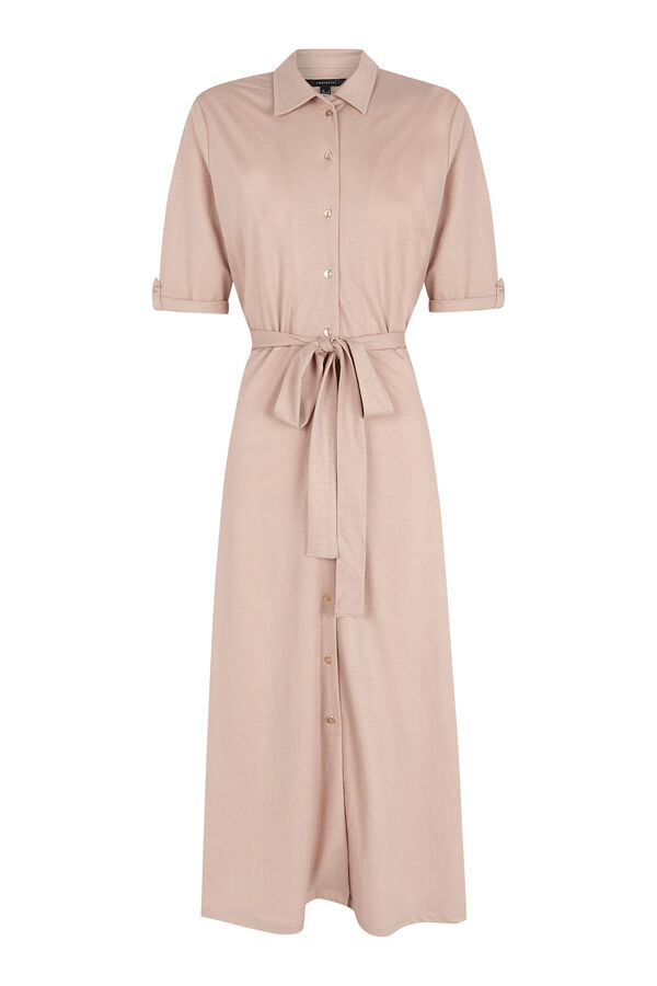 Cortefiel Vestido polo em malha piqu&eacute; Castanho