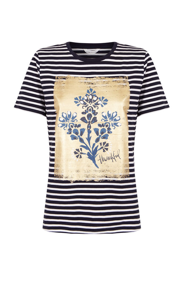 Cortefiel Camiseta estampado floral Estampado azul