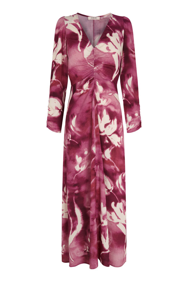 Slowlove Vestido estampado com detalhe franzido Multicolorido