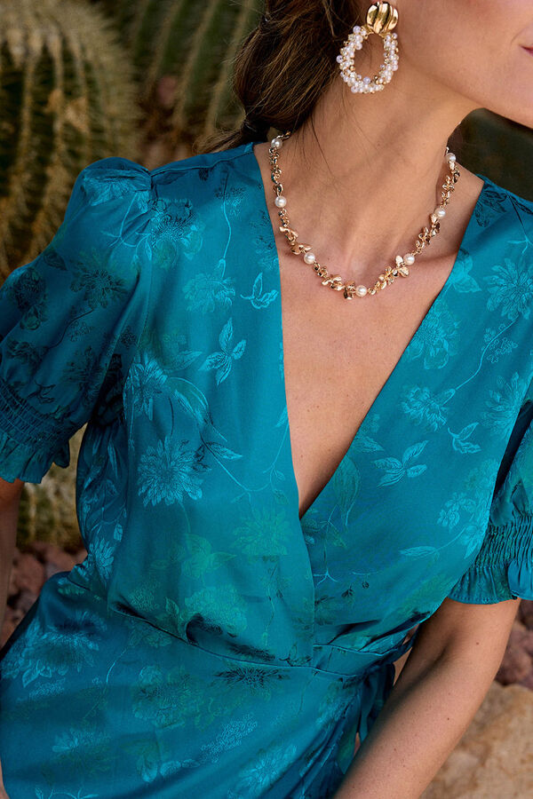 Pol&iacute;n Et Moi Vestido longo estampado Azul