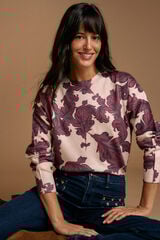 Pol&iacute;n Et Moi Jersey estampado lurex Isaline Estampado granate