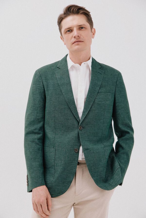 Cortefiel Blazer de linho Verde