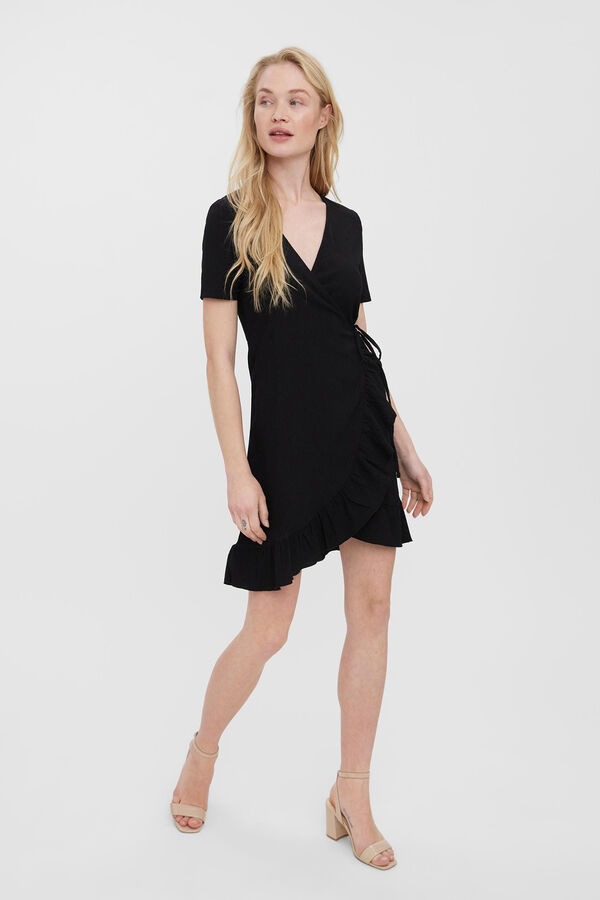 Vero Moda Vestido curto cruzado Preto